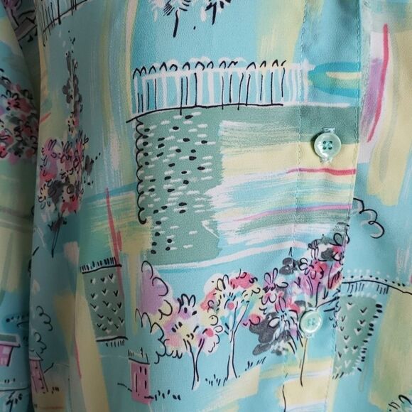 Vintage Button Up Roll Tab Blouse - Picture 2 of 7